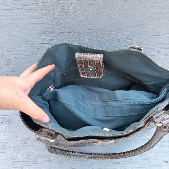 👜Vintage 1995 George Crocodile Collection Grey Embossed Satchel👜 - Picture 5 of 5